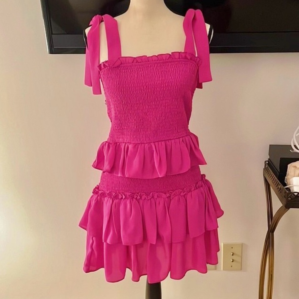 TCEC Boutique Pink Ruffle Smocked Dress